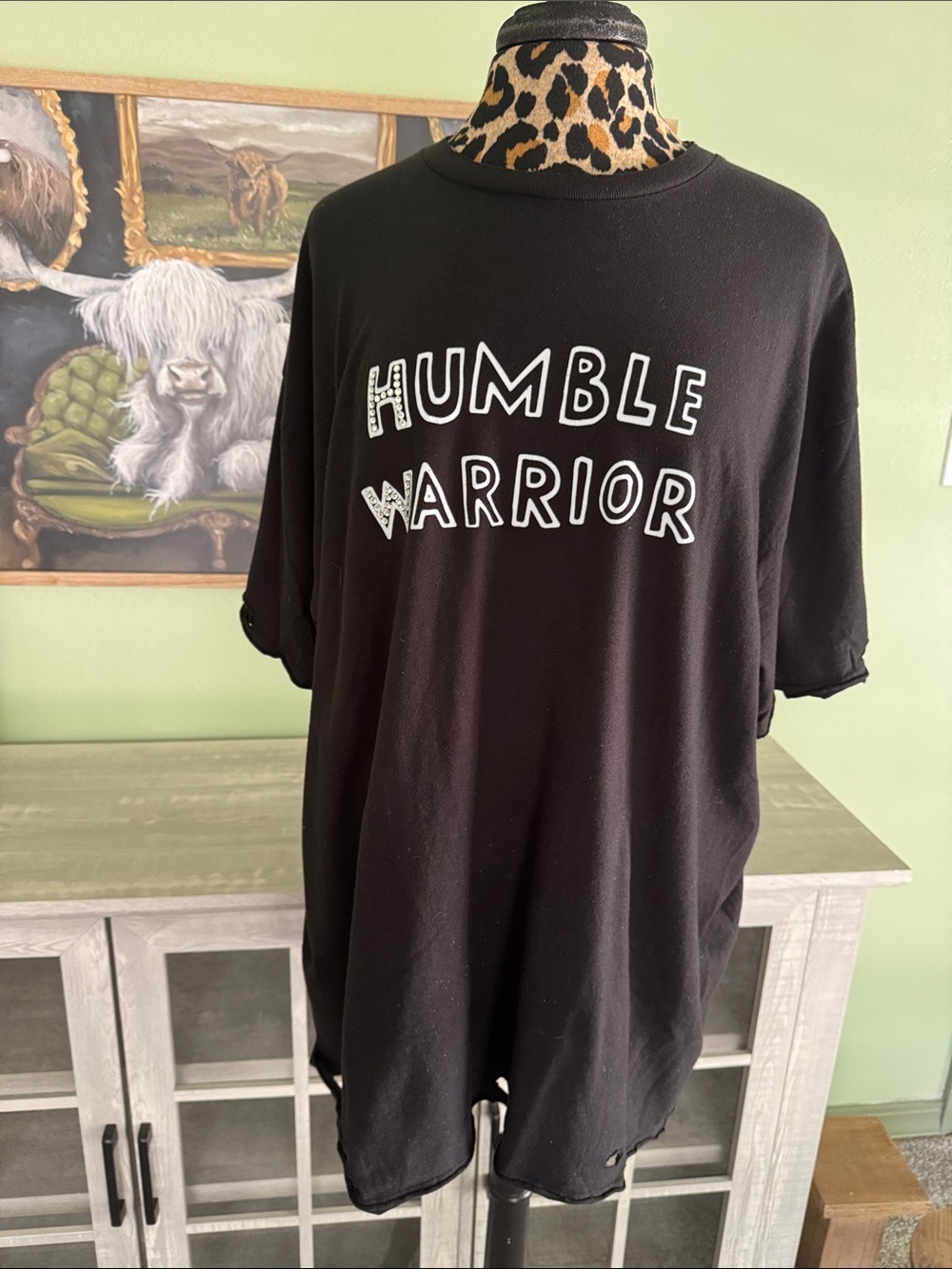Black 'Humble Warrior' Graphic Short Sleeve Tee